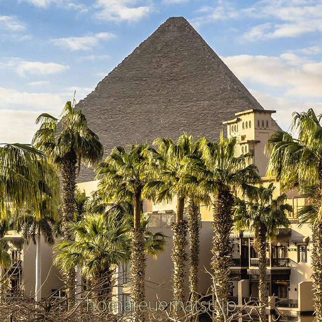 エジプト、ギザのマリオット・メナハウス　ガーデン316号室からの眺望　撮影2020.3.18